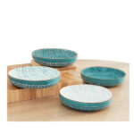 Baum Tangiers Dinner Bowls in Turquoise-Set of 4