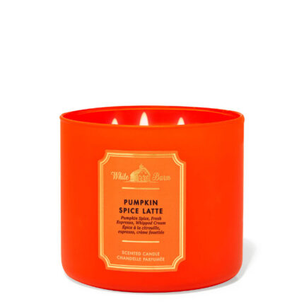 Bath & Body Works Pumpkin Spiced Latte Scented Candle with Essential Oils 411 G