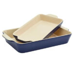 Our Table 2-Piece Stoneware Rectangular Bakers Set in Blue