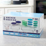 Anchor Hocking 32 Pc Bake & Store Glass Set with SnugFit™ multicolor lids