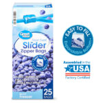Great Value Quart Freezer Guard Slider Zipper Bags, 8 IN 25 Count