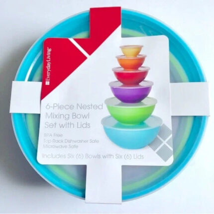 EVERYDAY LIVING 12 Piece Tupperware Set, 6 Bowls w/ 6 Lids, Multicolor