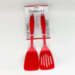 Cuisinart Authentic Original 2 piece Set Nylon Solid Turner and Slotted Turner, RED