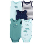 Carter's Baby Boys 5-Pack Bodysuits (Newborn)