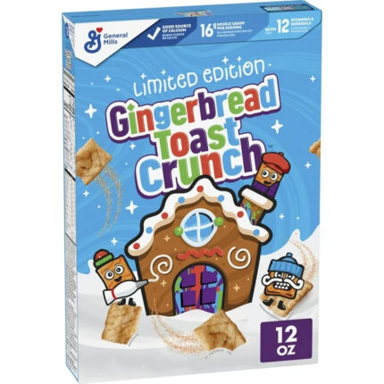 Gingerbread Toast Crunch Cereal, Crispy Gingerbread Flavored Cereal